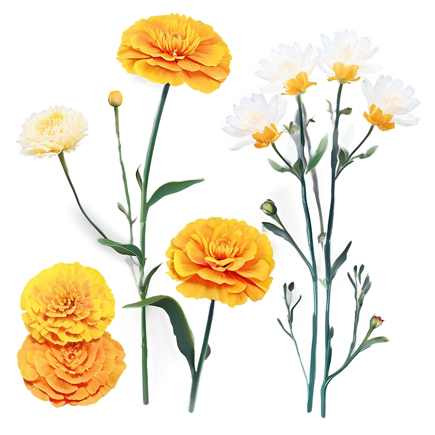 Enchanted Marigolds Garden Png Cmt70