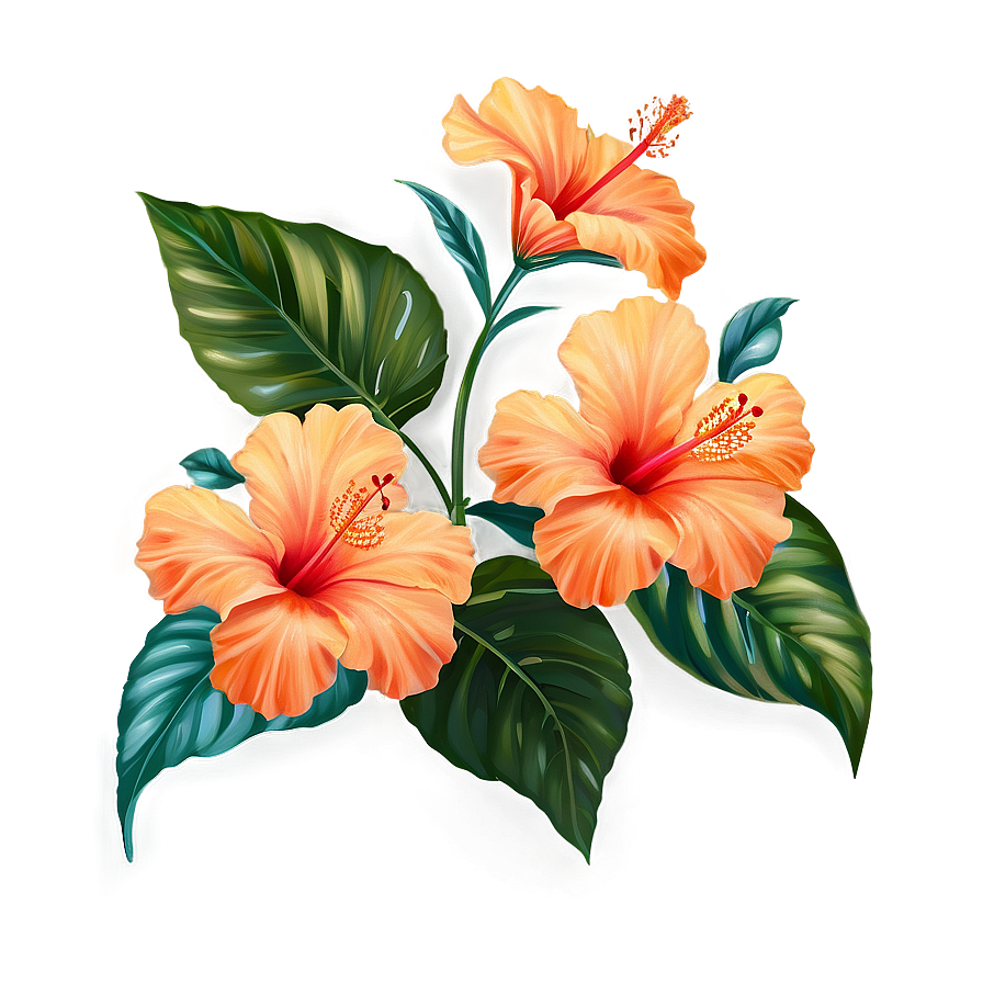 Enchanted Orange Hibiscus Png 06122024