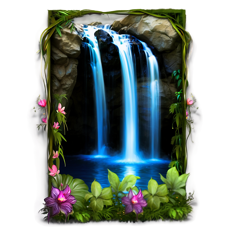 Enchanted Waterfall Fantasy Png 06232024