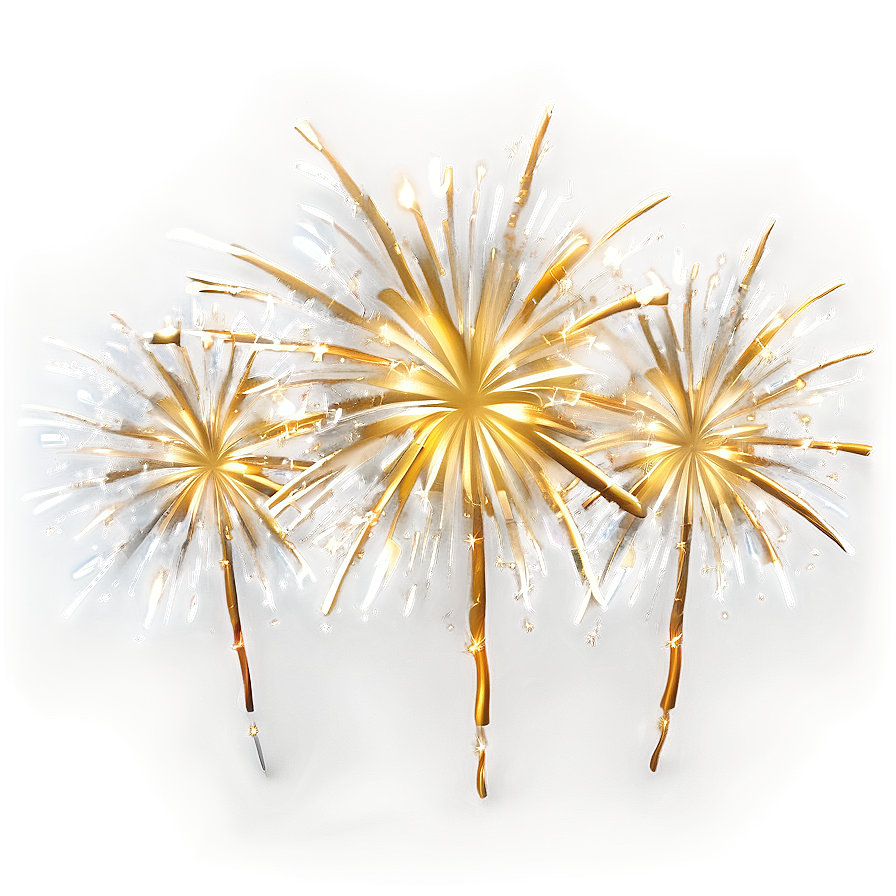 Enchanting Gold Fireworks Png Wao