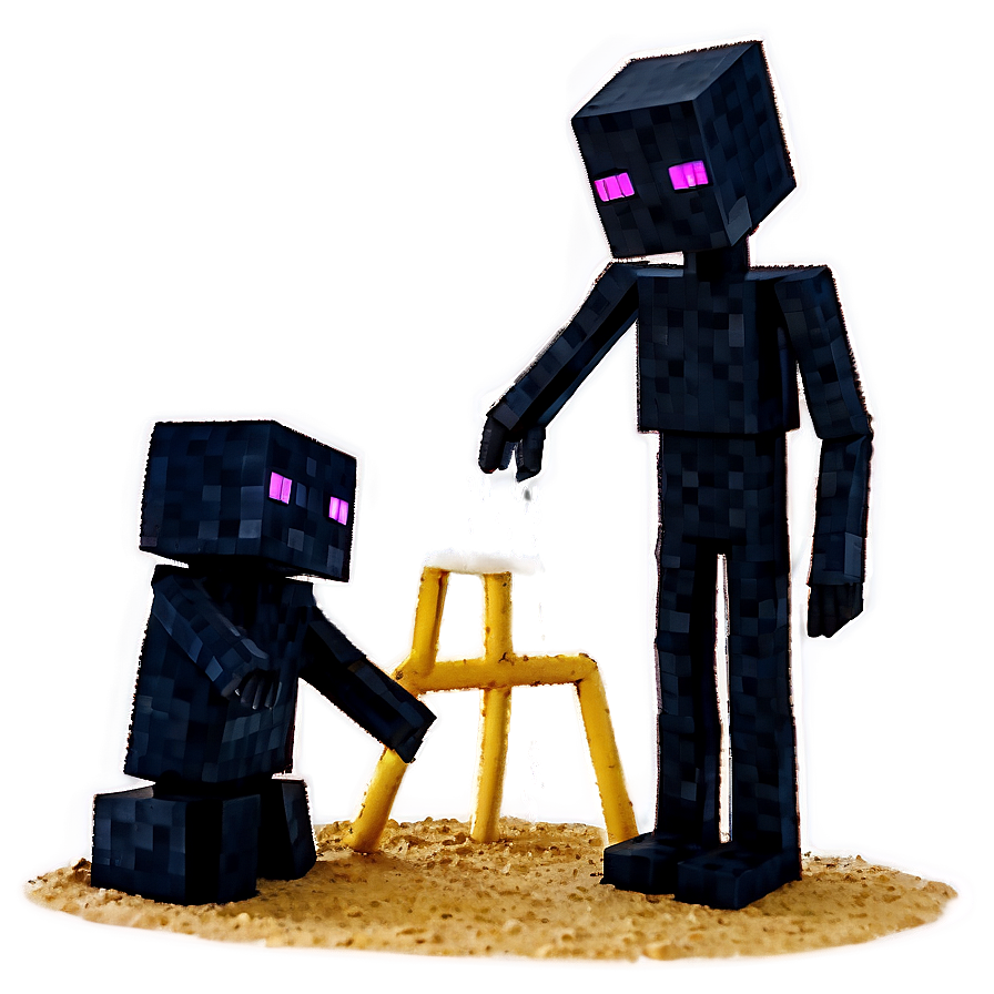 Enderman Building A Sandcastle Png 62