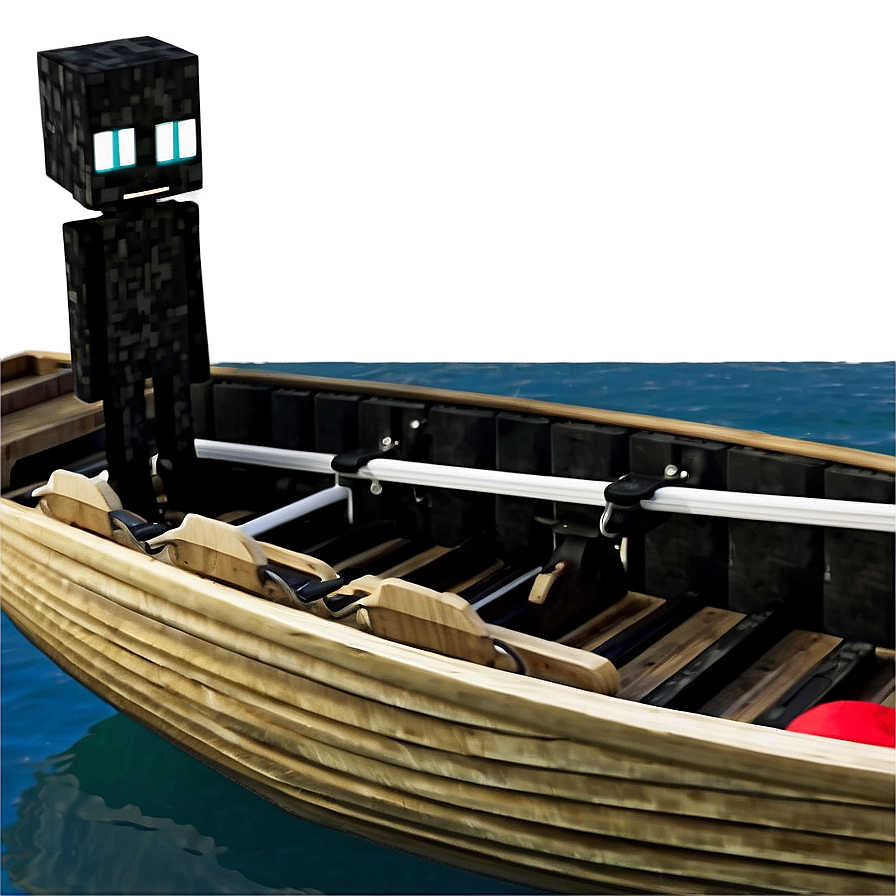 Enderman In Boat Sailing Png Cml29