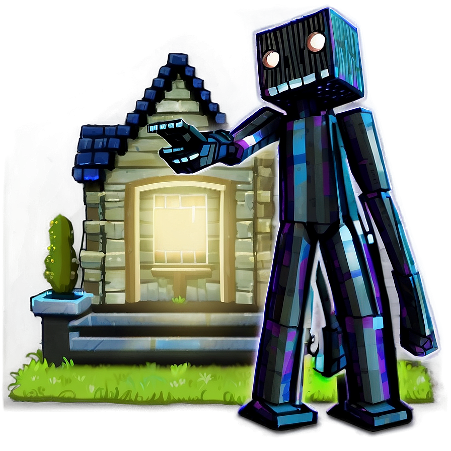 Enderman In Haunted House Png 84