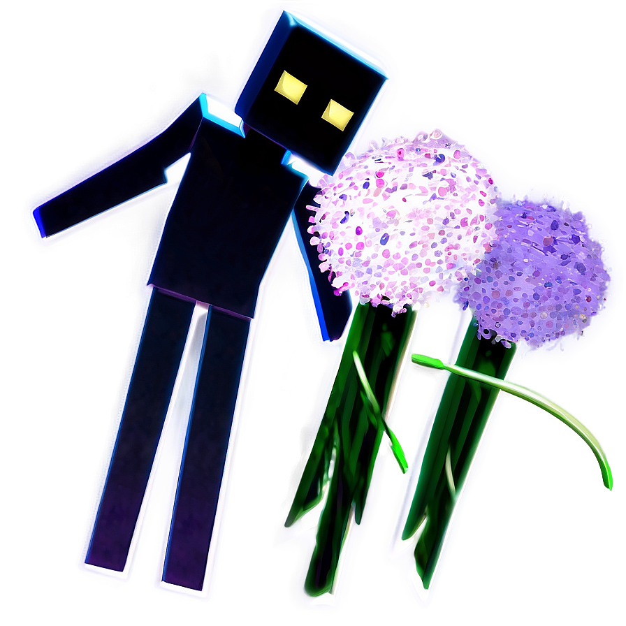 Enderman In Purple Particles Png Cpt