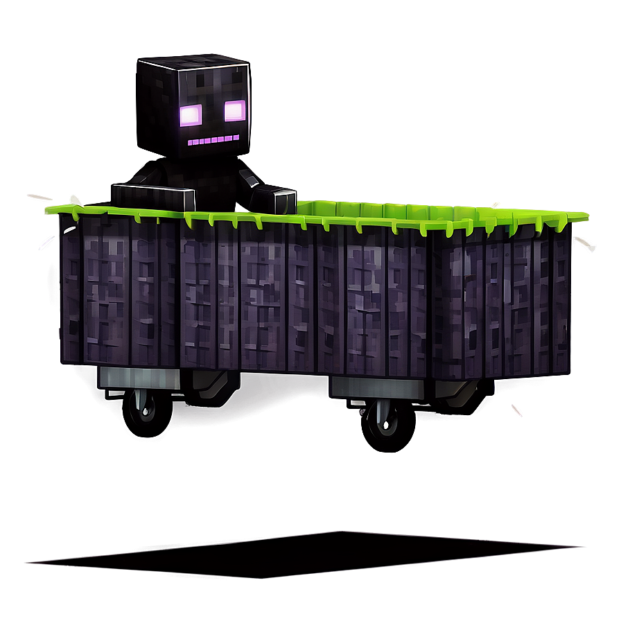 Enderman Riding A Minecart Png 44