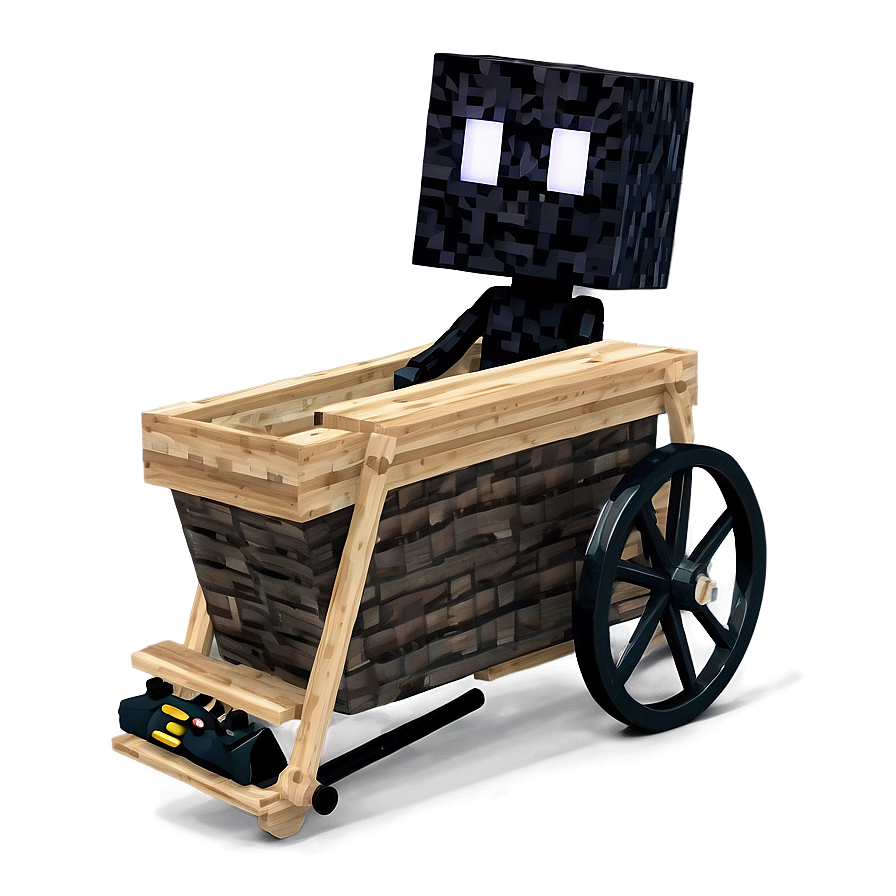 Enderman Riding A Minecart Png 48