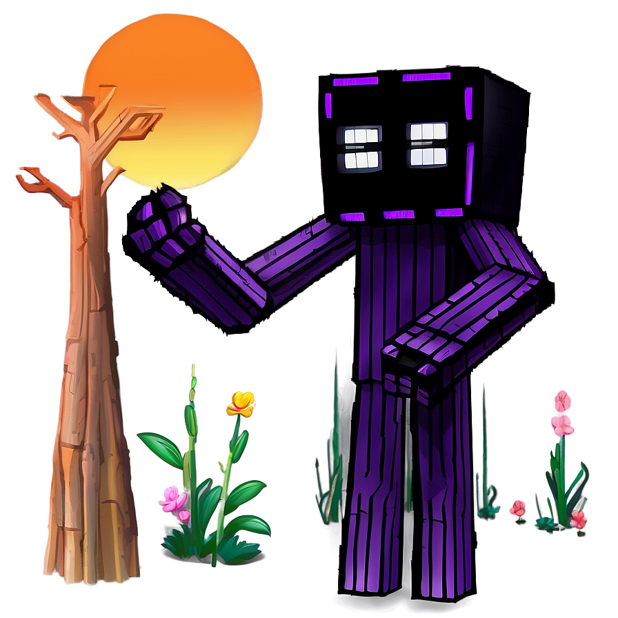 Enderman Watching Sunset Png Efo41