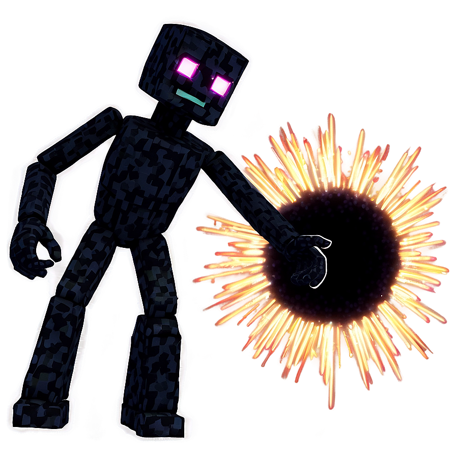 Enderman With Fireworks Background Png 33