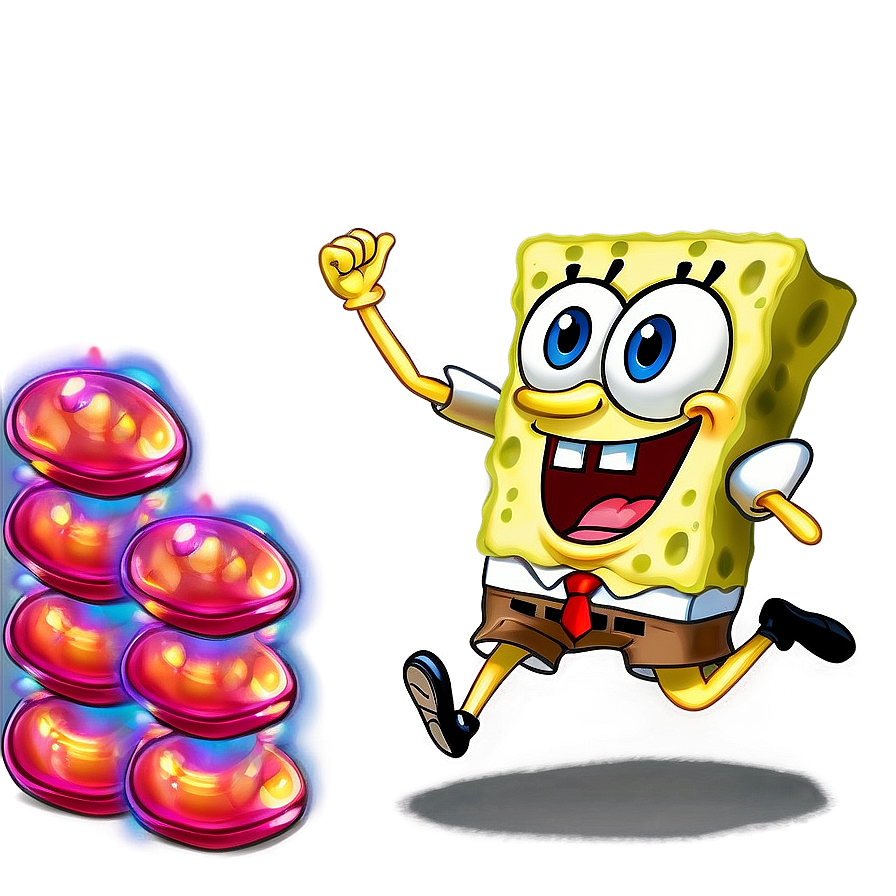 Energetic Spongebob Running Png 06282024