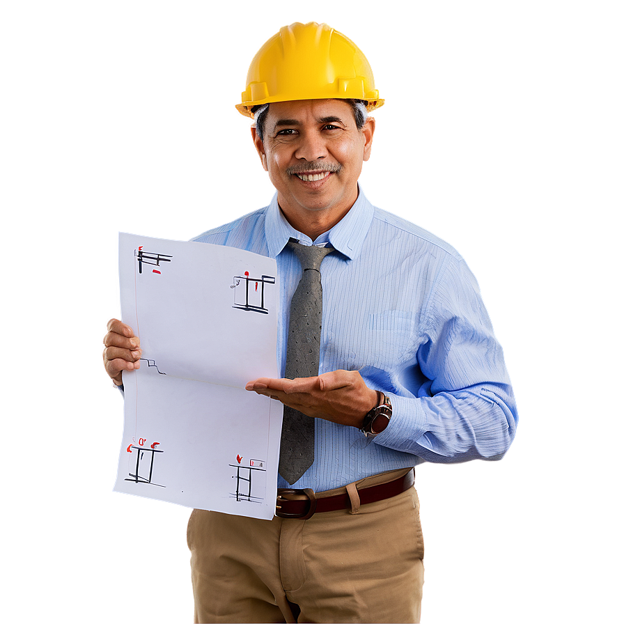 Engineer Holding Plans Png 26