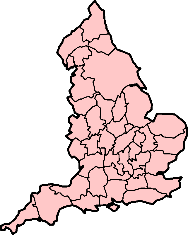 England Administrative Divisions Map