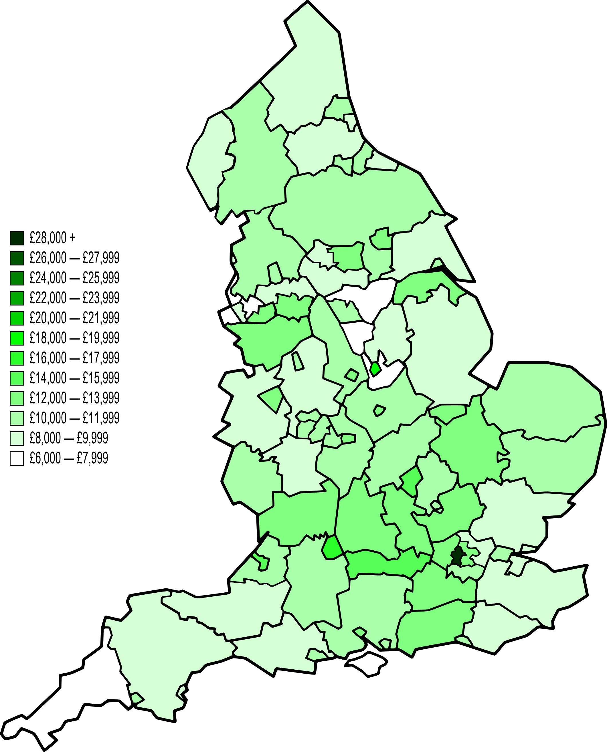 England Income Map