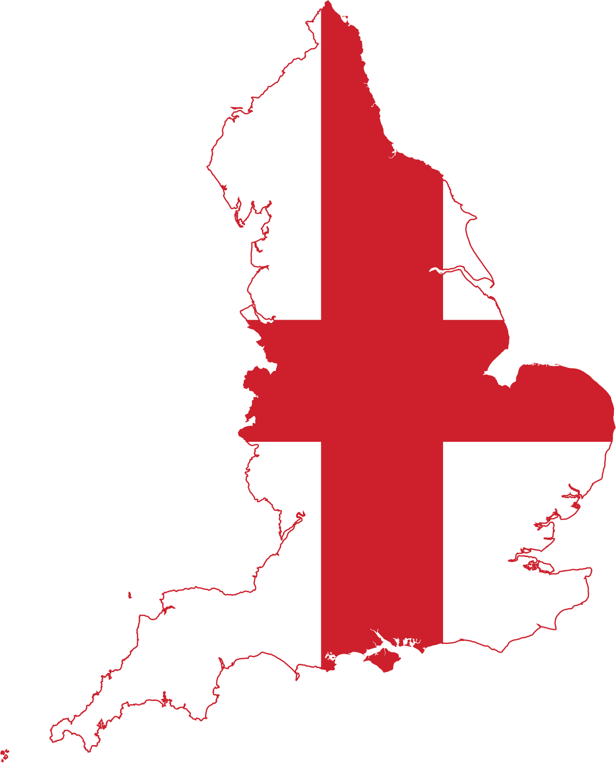 England Mapwith Flag