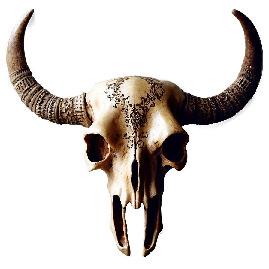 Engraved Bull Skull Image Png Gsv