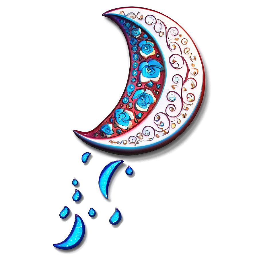 Engraved Crescent Moon Png 06252024