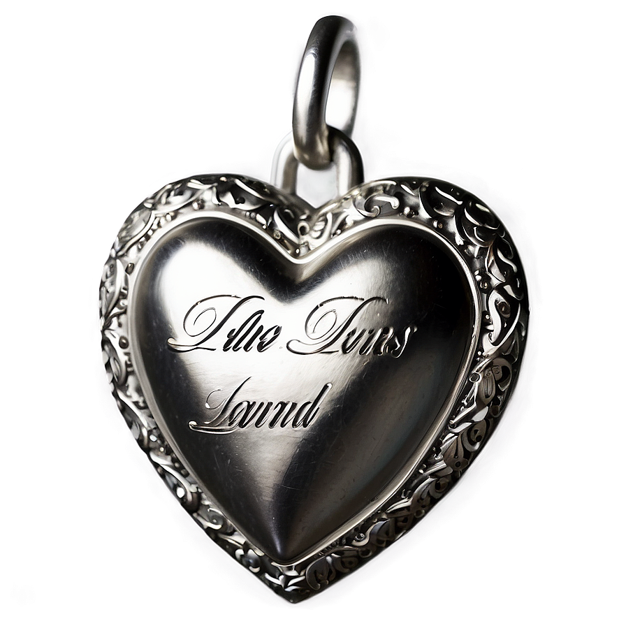 Engraved Silver Heart Png 18