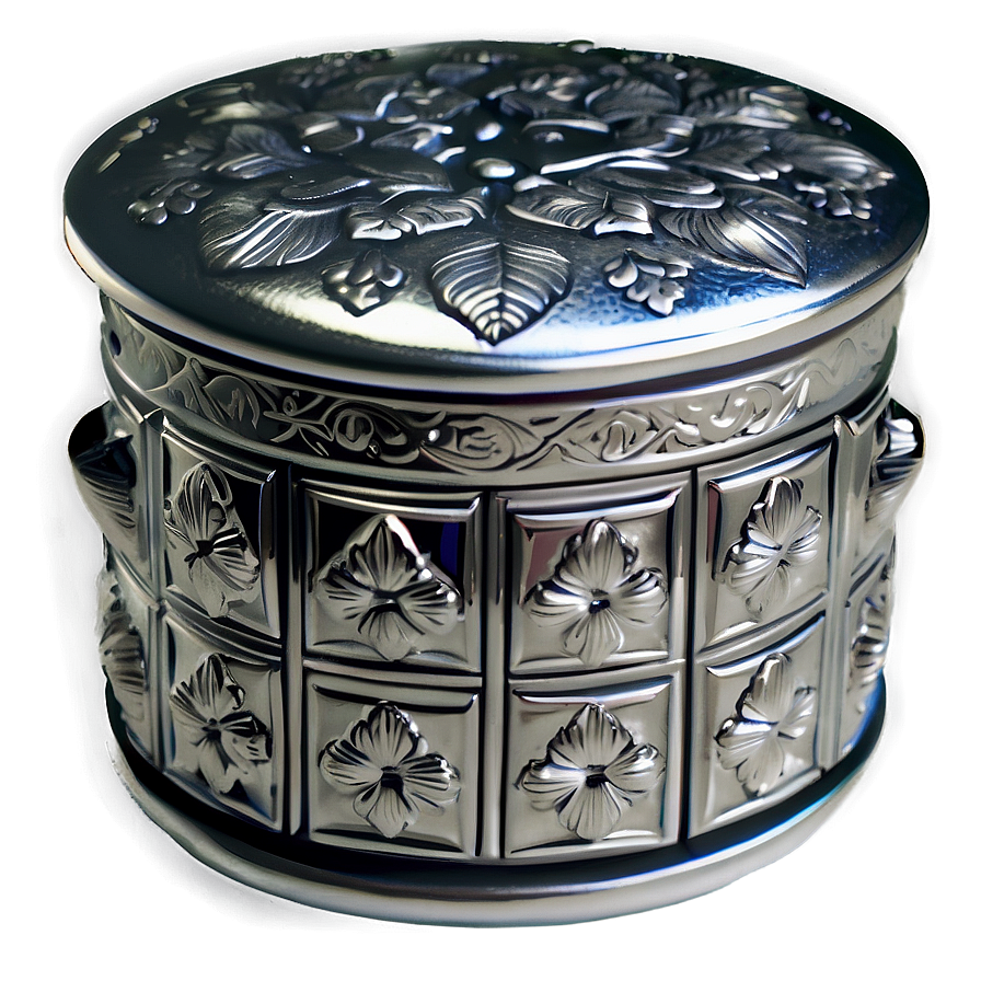 Engraved Silver Music Box Png 19