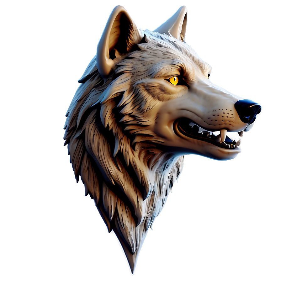 Engraved Wolf Head Symbol Png Uev