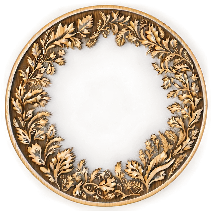 Engraved Wood Circle Art Png Xrc38