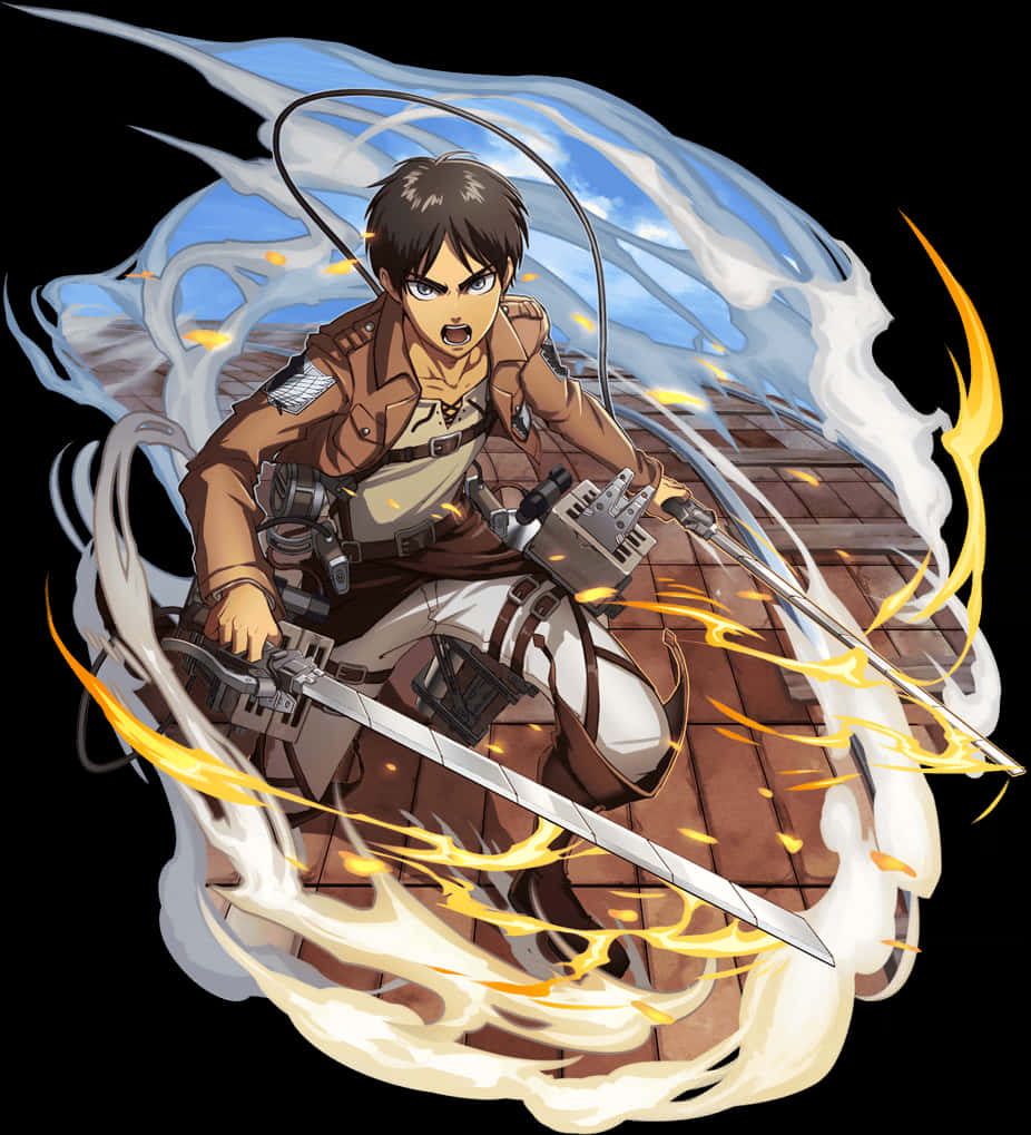 Eren Yeager Attackon Titan Action Pose