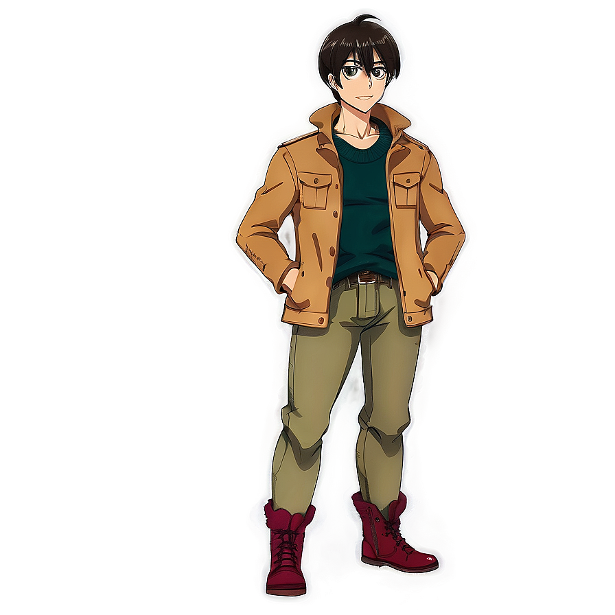 Eren Yeager In Winter Clothing Png Wof