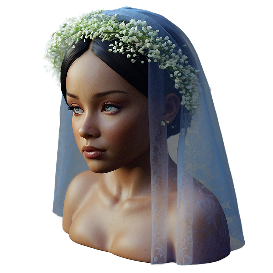 Ethereal Baby's Breath Veil Png 23