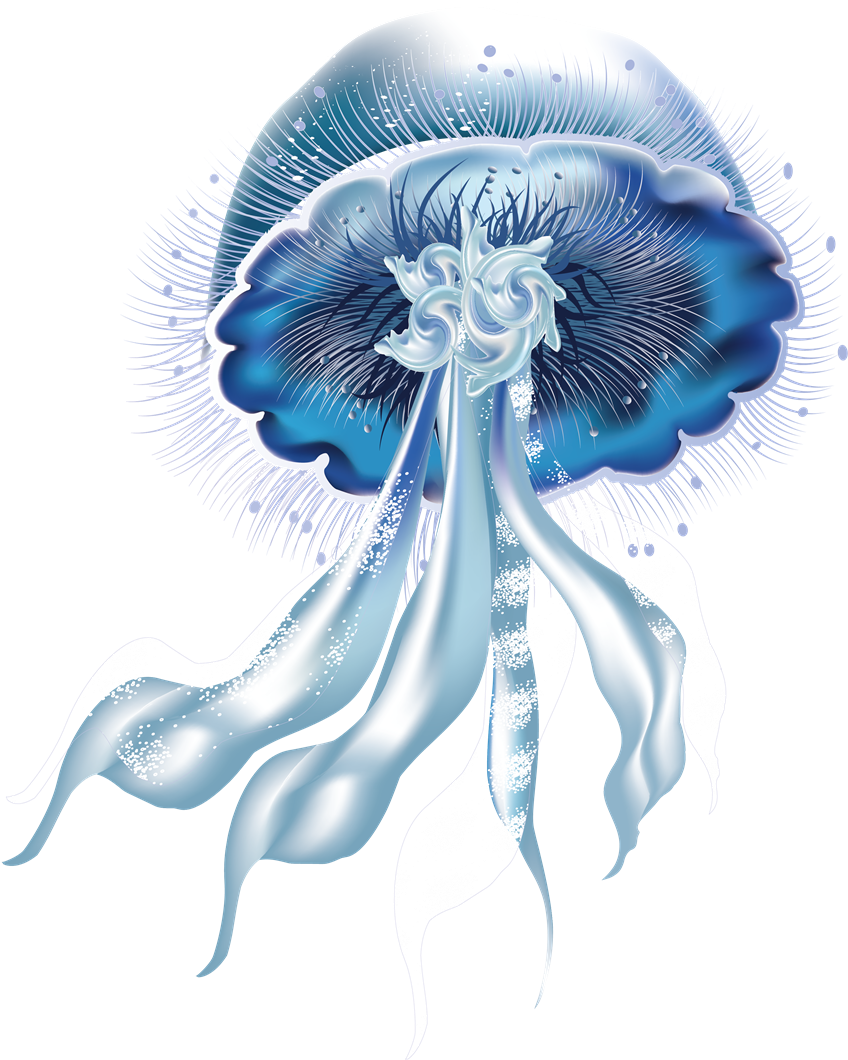 Ethereal_ Blue_ Jellyfish_ Illustration