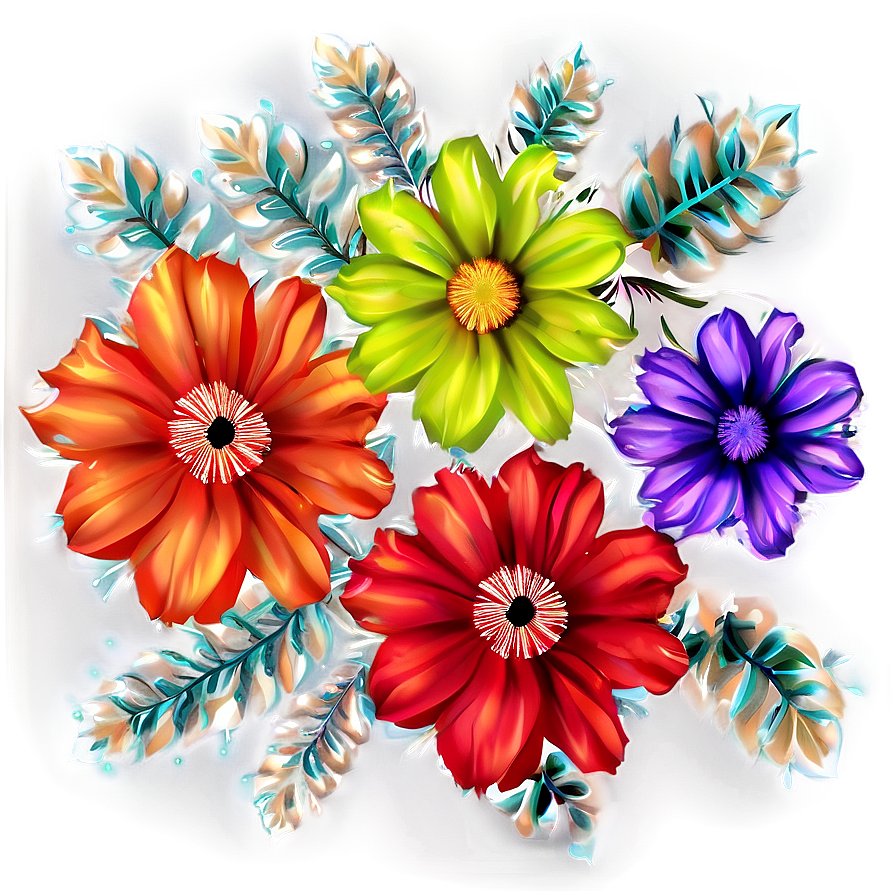 Ethereal Indie Flower Pattern Png Lvg