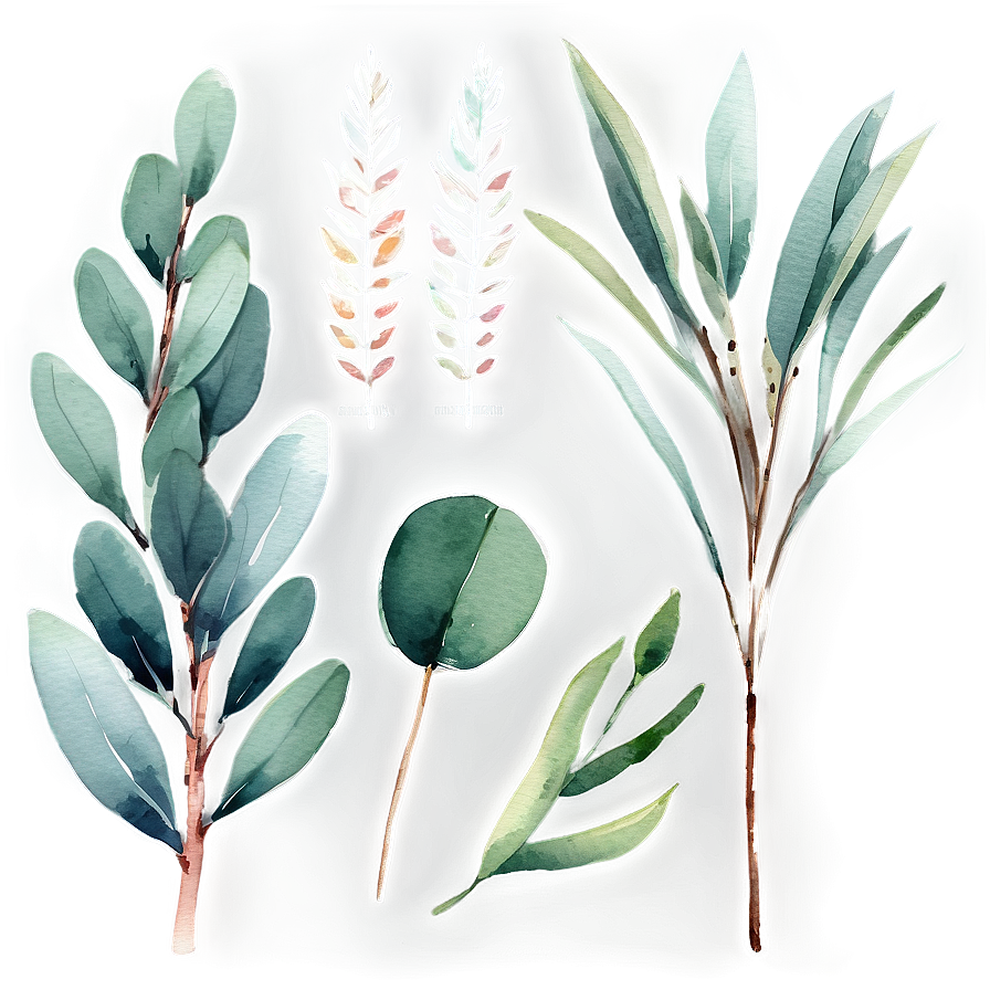 Eucalyptus Watercolor Set Png Ocx