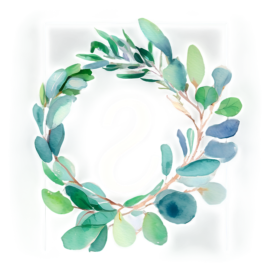 Eucalyptus Watercolor Table Number Png 06272024