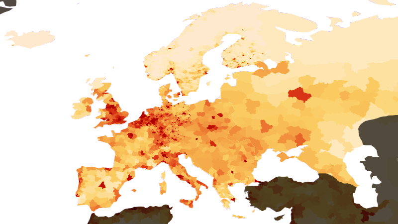 Europe Heat Map Visualization