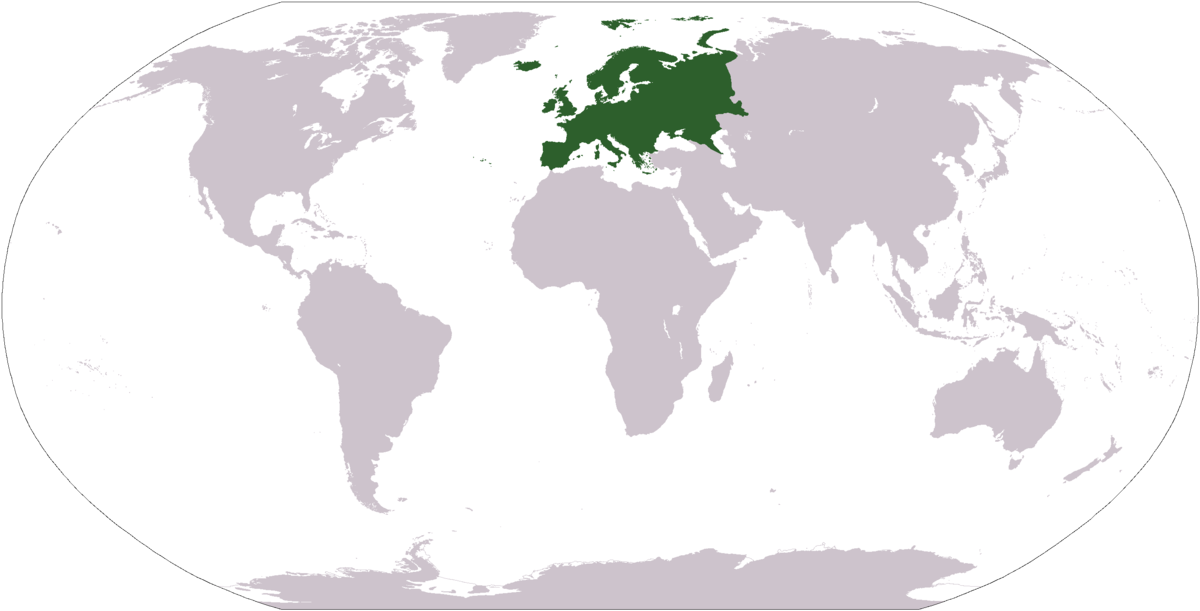 Europe Highlighted World Map