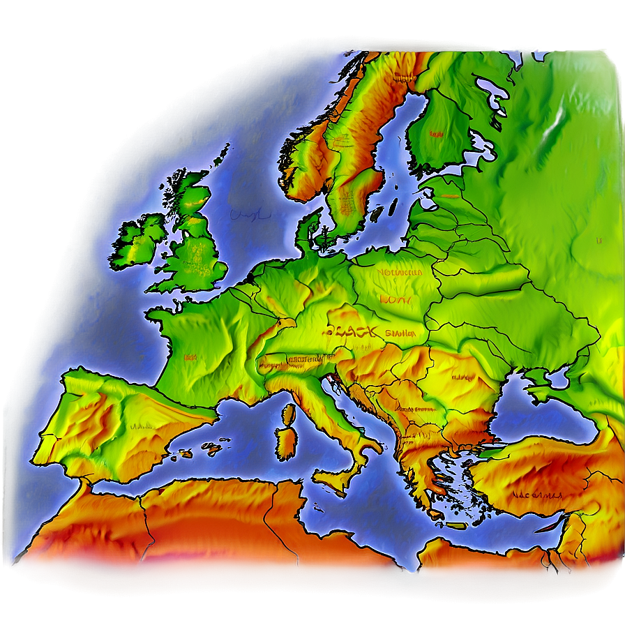 Europe Topographic Map Png 06112024