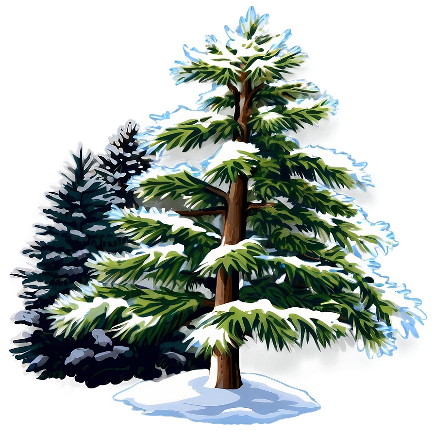 Evergreen Tree In Winter Png Ygk95