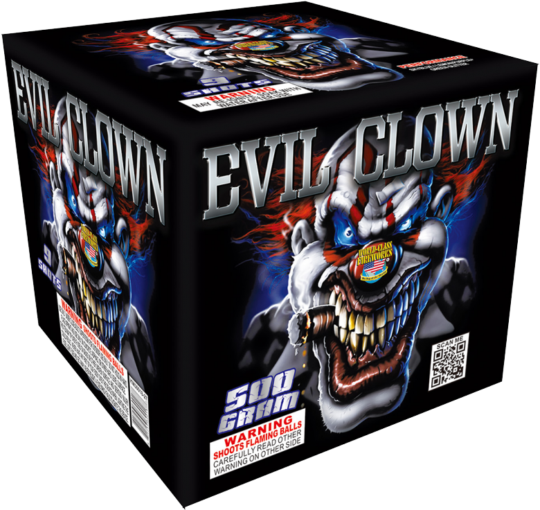 Evil Clown Fireworks Packaging