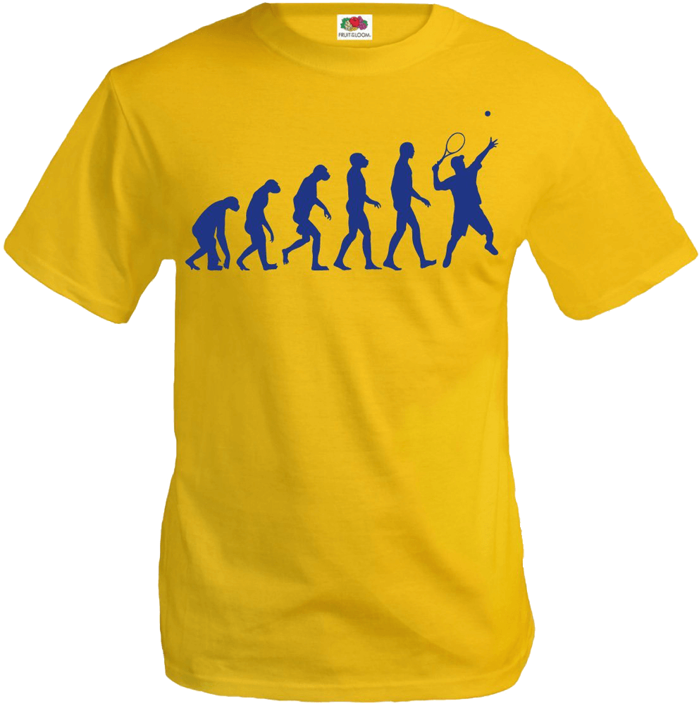 Evolution Tennis Player Yellow Tshirt Design