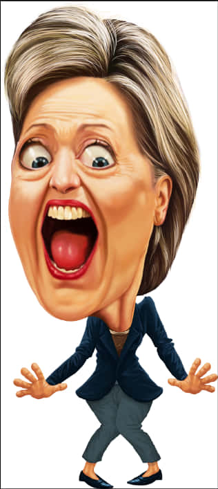 Exaggerated Political Figure Caricature