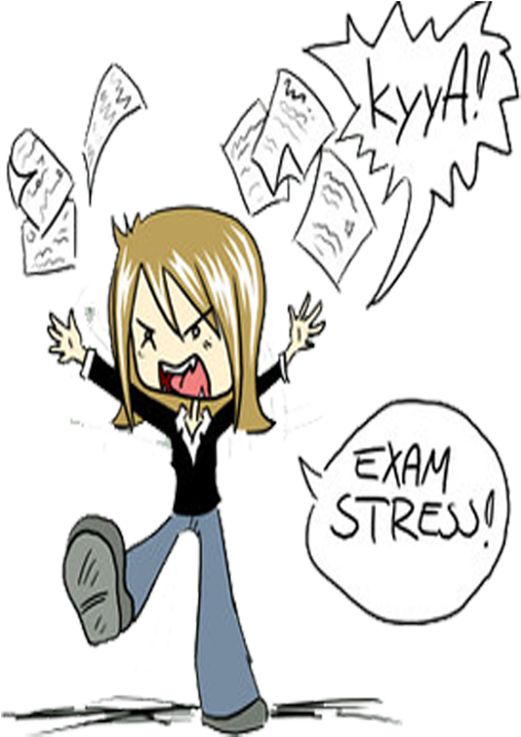 Exam Stress Cartoon Illustration