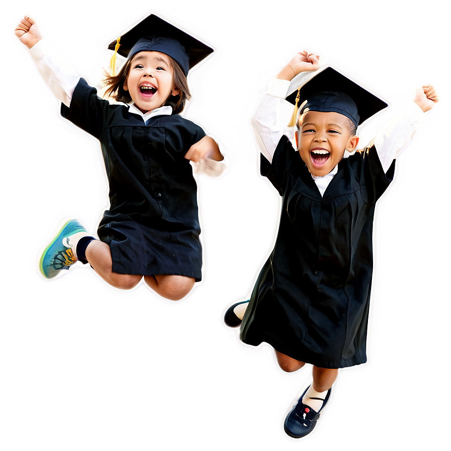 Excited Kindergarten Graduates Jumping Png 89