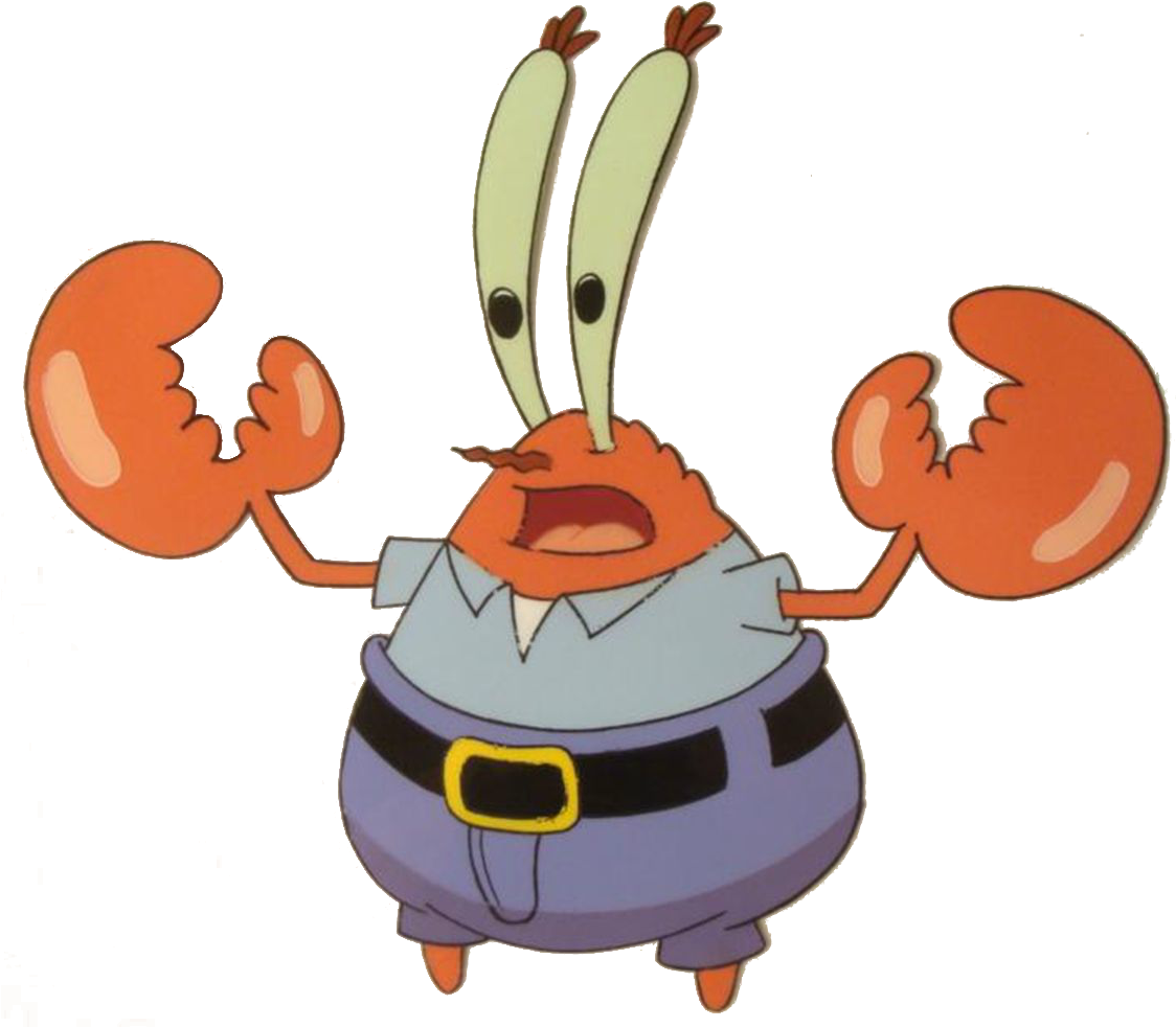 Excited Mr Krabs Cartoon Character