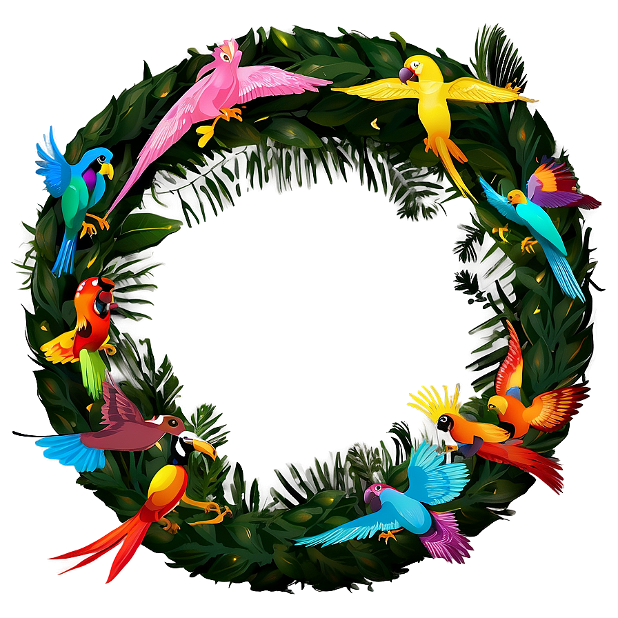 Exotic Bird Paradise Wreath Png Hrf42