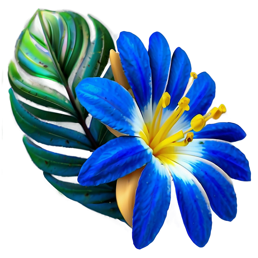 Exotic Blue Flower Png Pfm