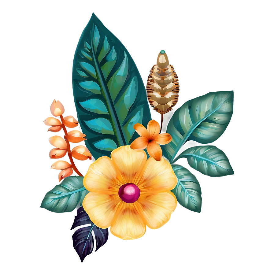 Exotic Boho Flowers Png Ldt80