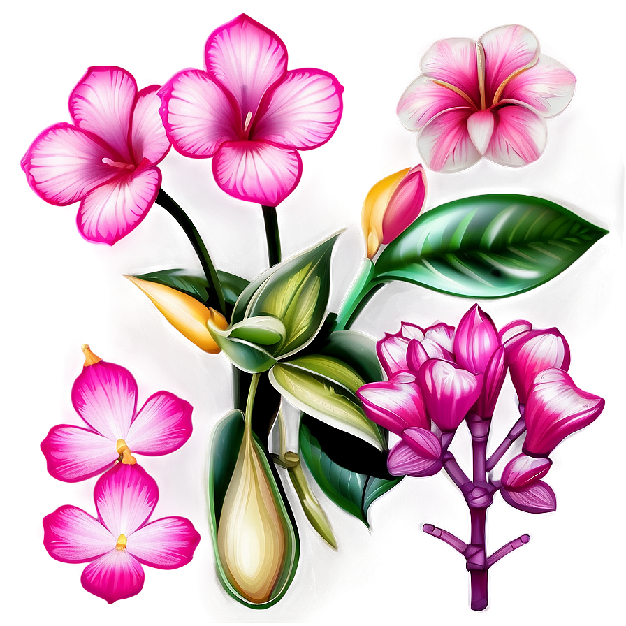 Exotic Pink Flowers Png Otd