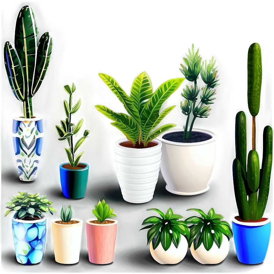 Exotic Potted Plants Collection Png Tuq66