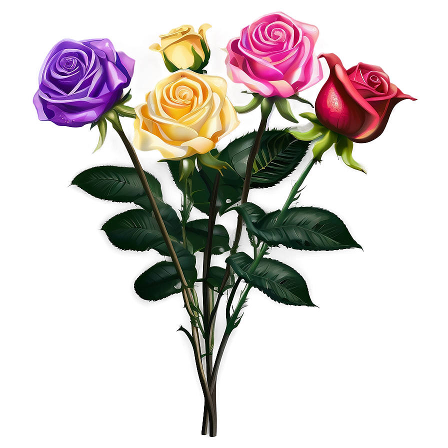 Exotic Roses Bouquet Png 06212024