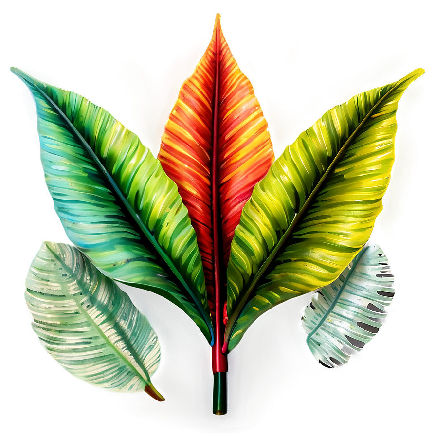 Exotic Tropical Leaf Design Png 6