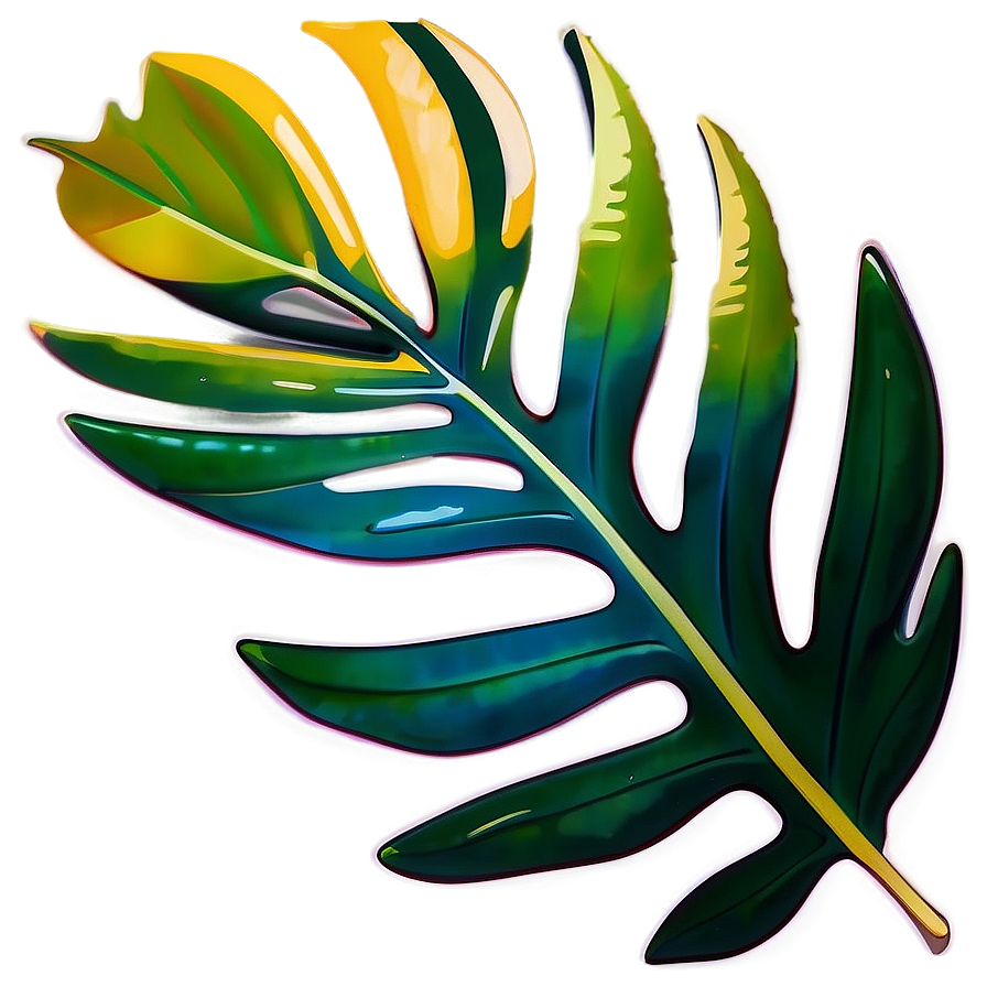 Exotic Tropical Leaf Design Png Nhl