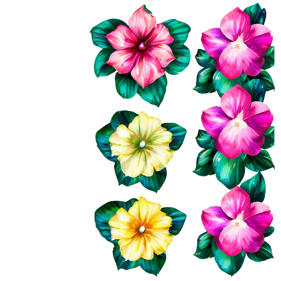 Exotic Watercolor Flowers Png Fqe