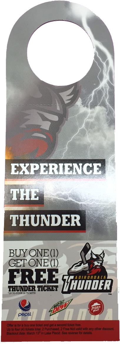 Experience The Thunder Promotional Door Hanger